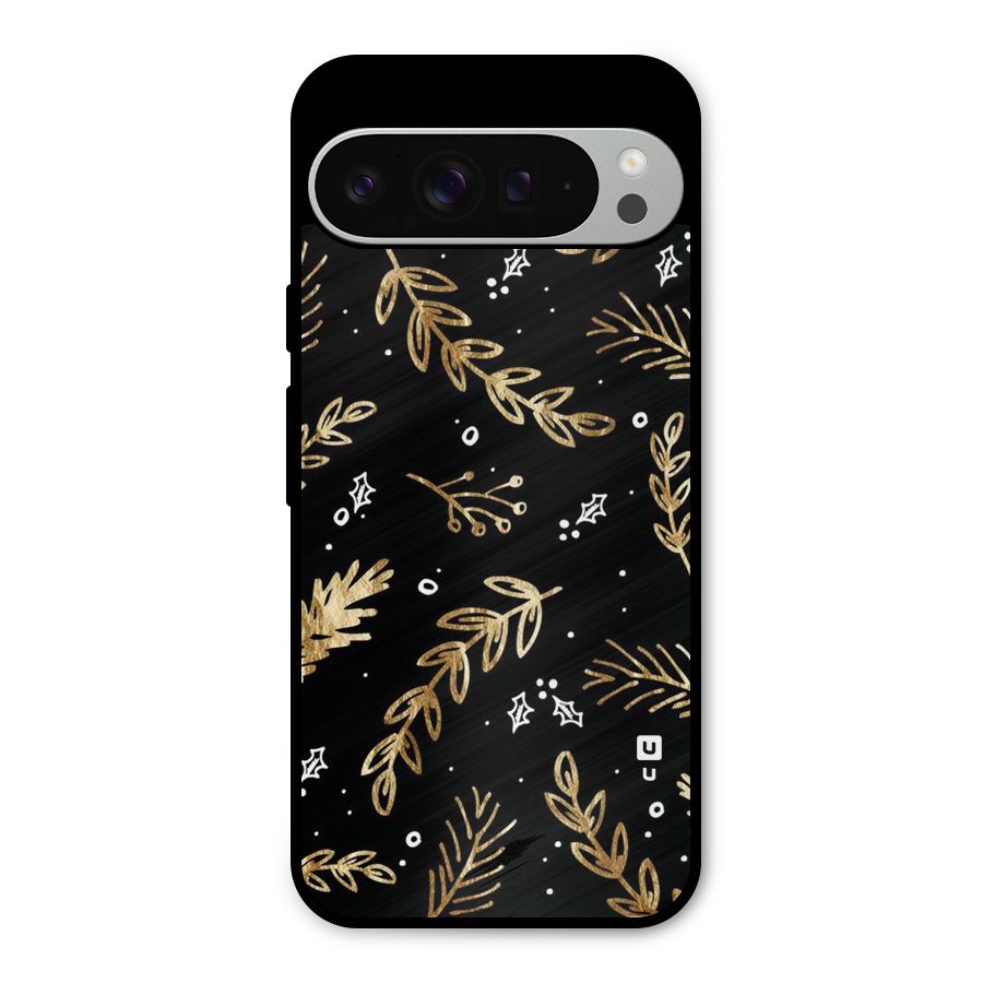 Gold Palm Leaves Metal Back Case for Google Pixel 9 Pro XL