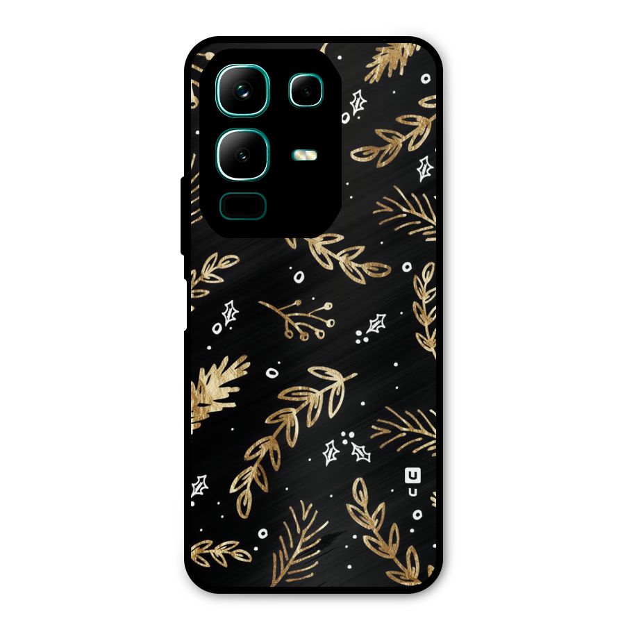 Gold Palm Leaves Metal Back Case for Infinix Note 50x
