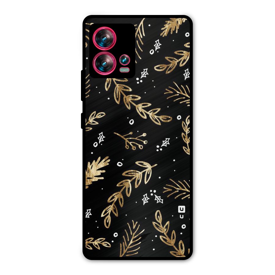 Gold Palm Leaves Metal Back Case for Motorola Edge 30 Fusion