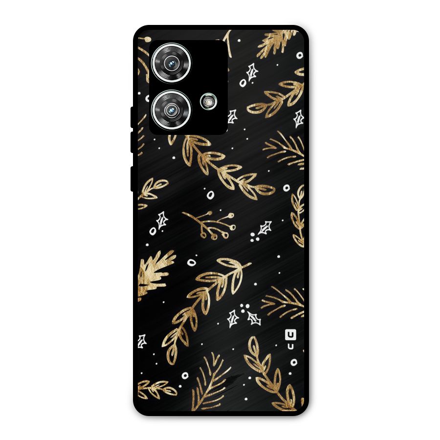 Gold Palm Leaves Metal Back Case for Motorola Edge 40 Neo