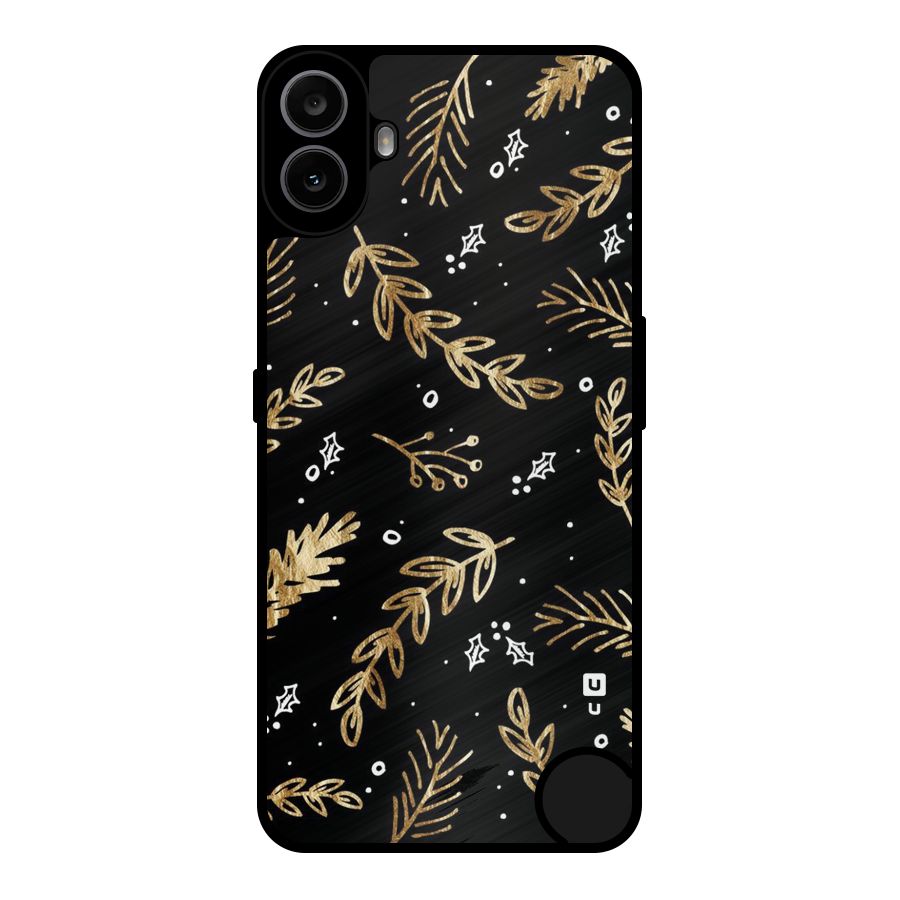 Gold Palm Leaves Metal Back Case for Nothing CMF Phone 1