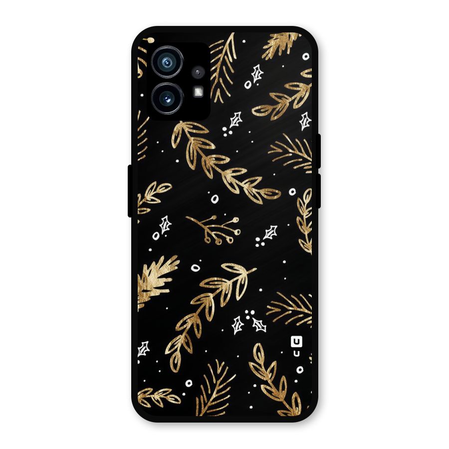 Gold Palm Leaves Metal Back Case for Nothing Phone 1