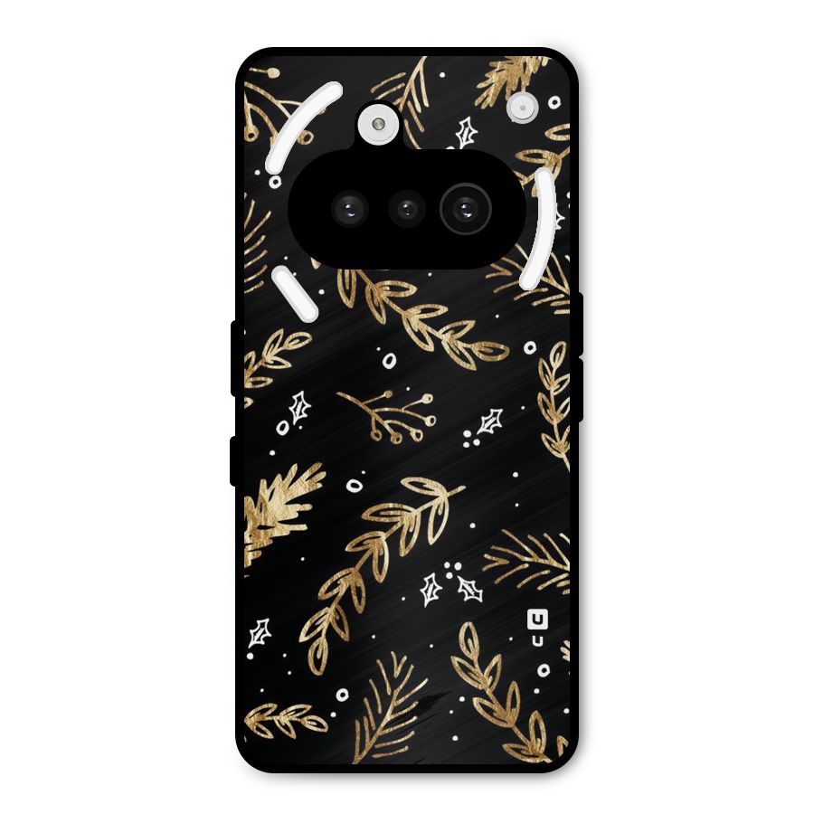 Gold Palm Leaves Metal Back Case for Nothing Phone 3a