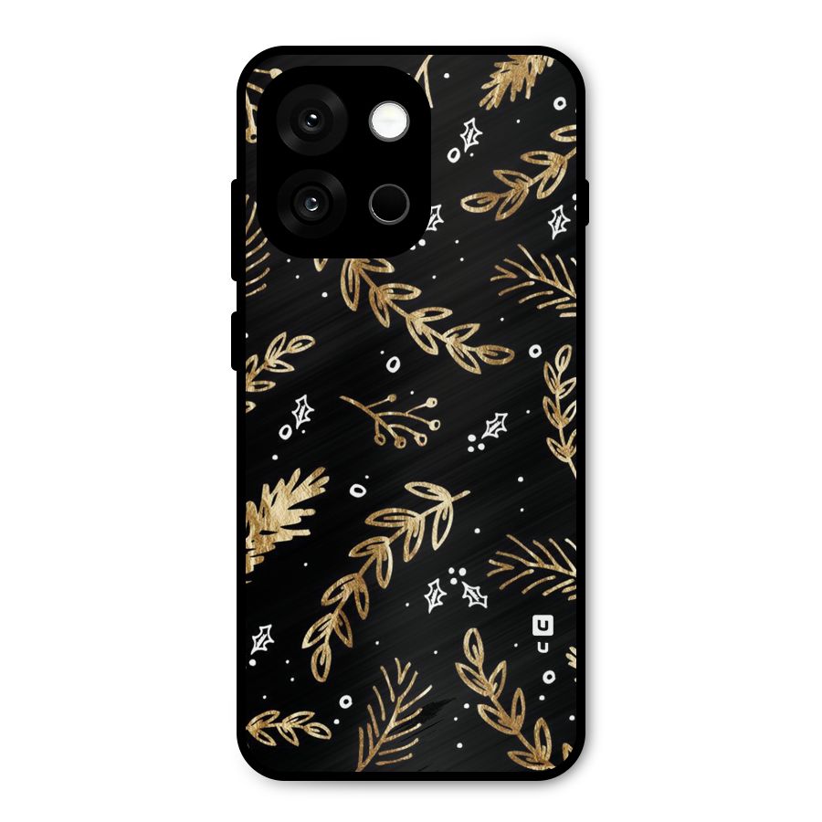 Gold Palm Leaves Metal Back Case for OnePlus 13s