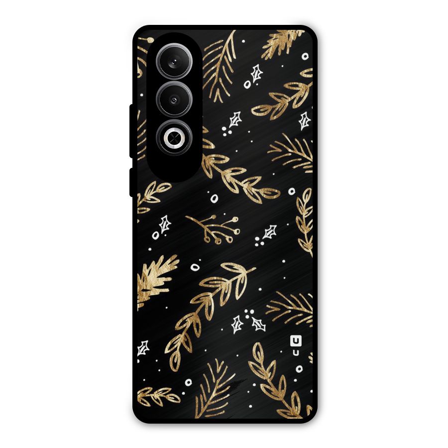 Gold Palm Leaves Metal Back Case for OnePlus Nord CE4