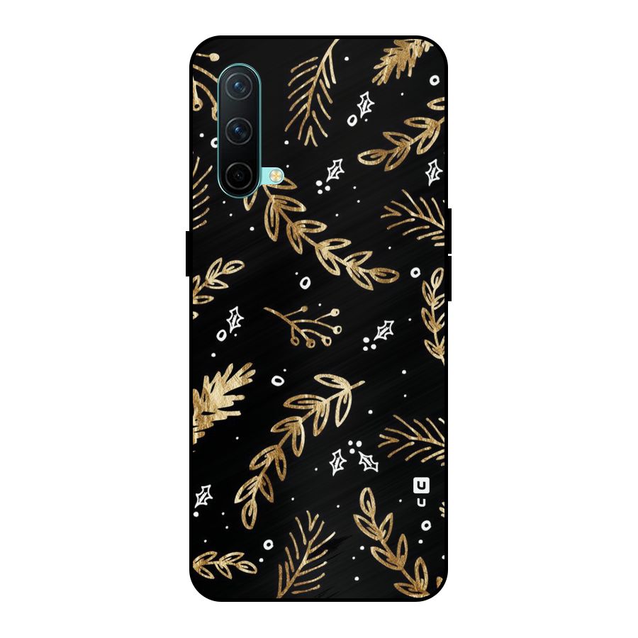 Gold Palm Leaves Metal Back Case for OnePlus Nord CE 5G
