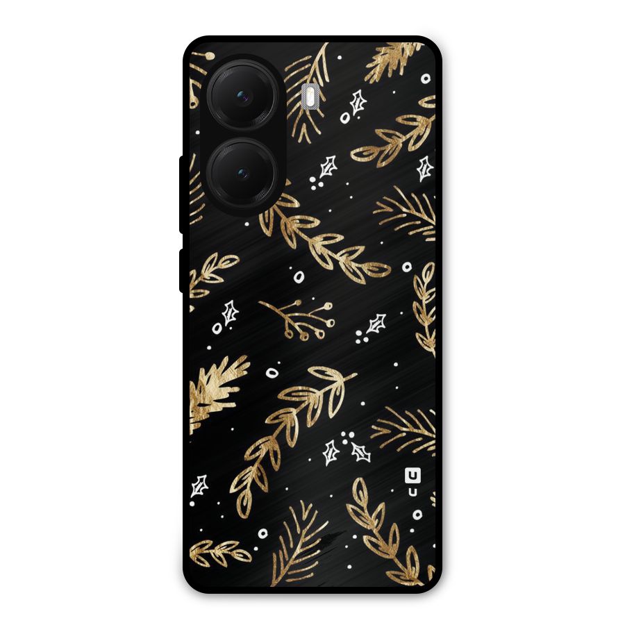 Gold Palm Leaves Metal Back Case for Poco X7 Pro