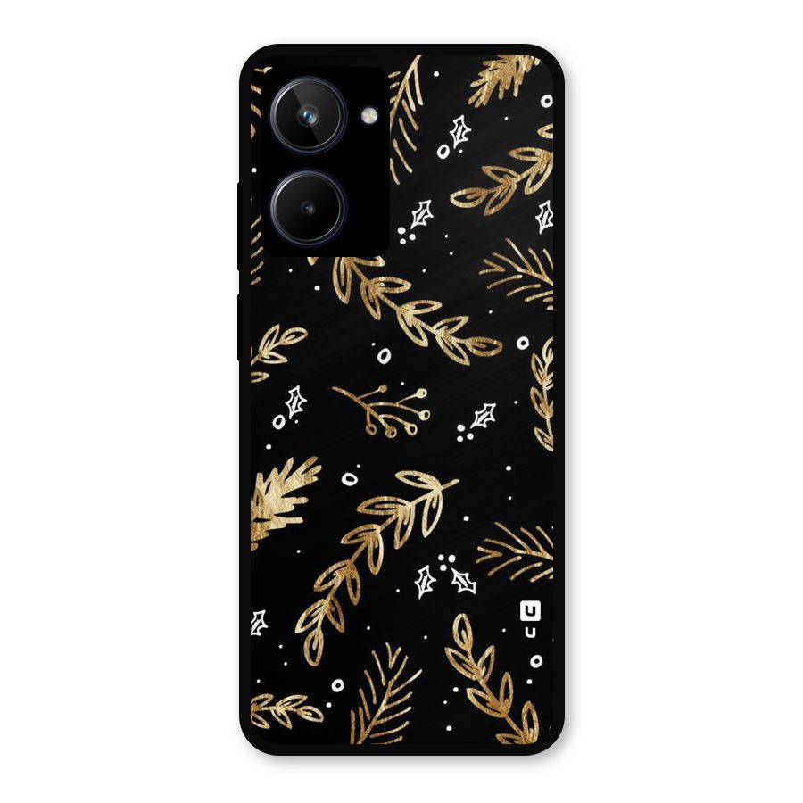 Gold Palm Leaves Metal Back Case for Realme 10