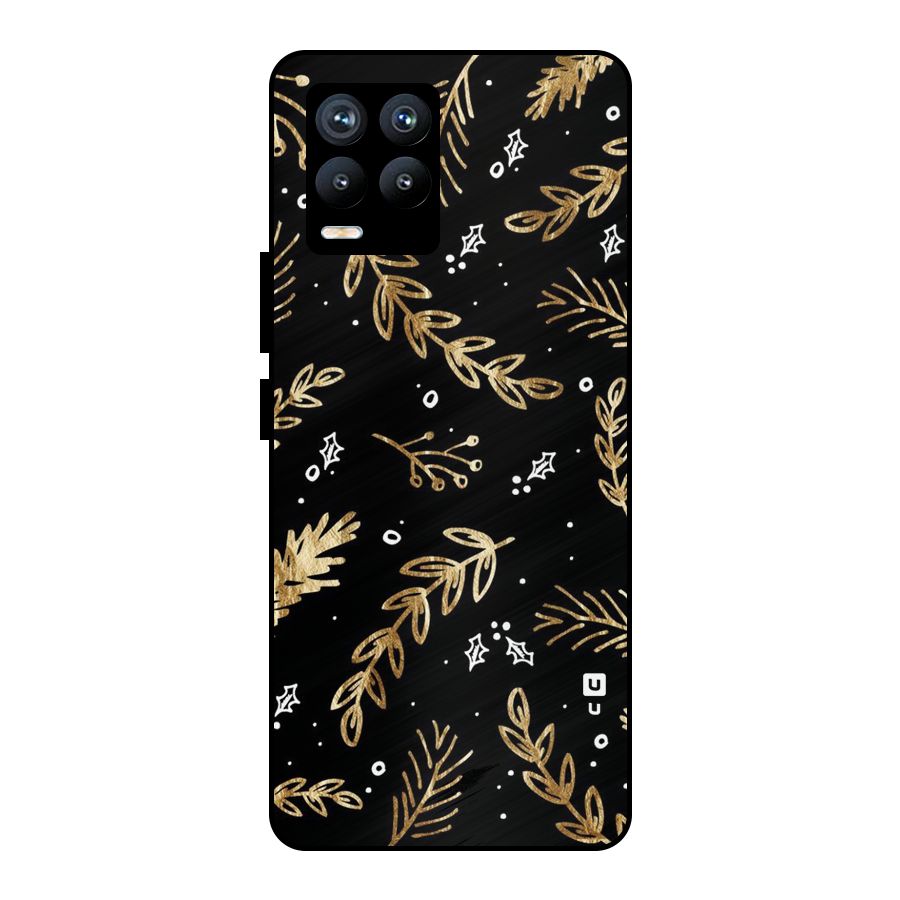 Gold Palm Leaves Metal Back Case for Realme 8 Pro