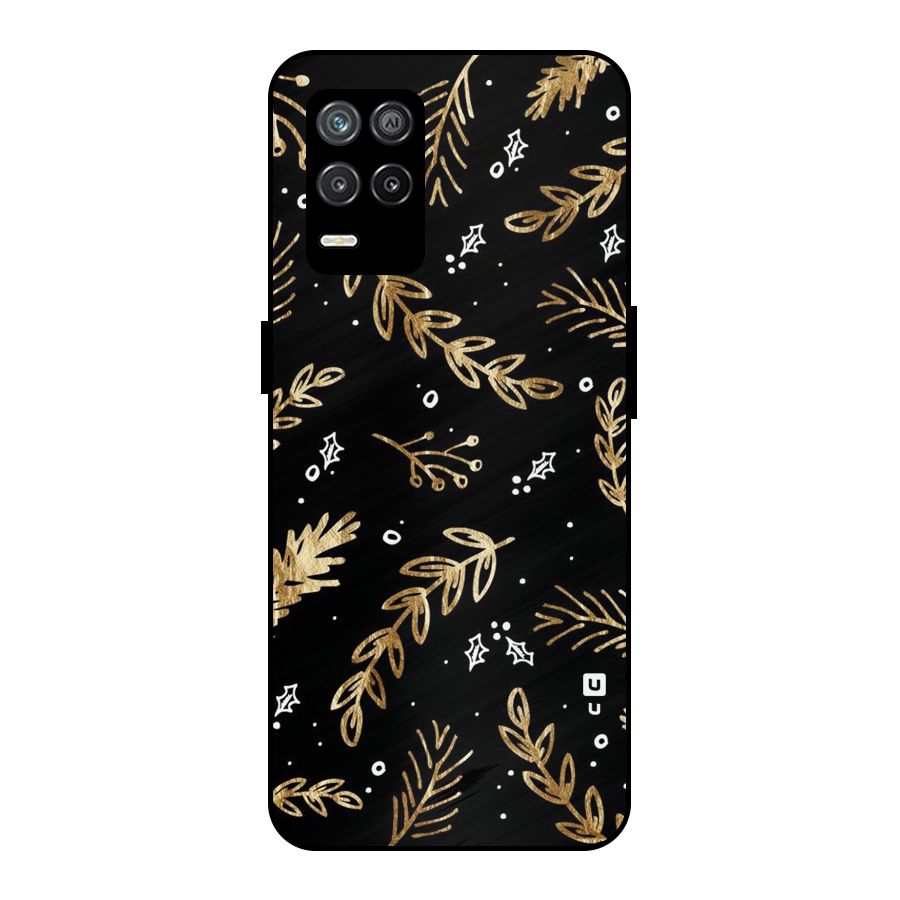 Gold Palm Leaves Metal Back Case for Realme 9 5G