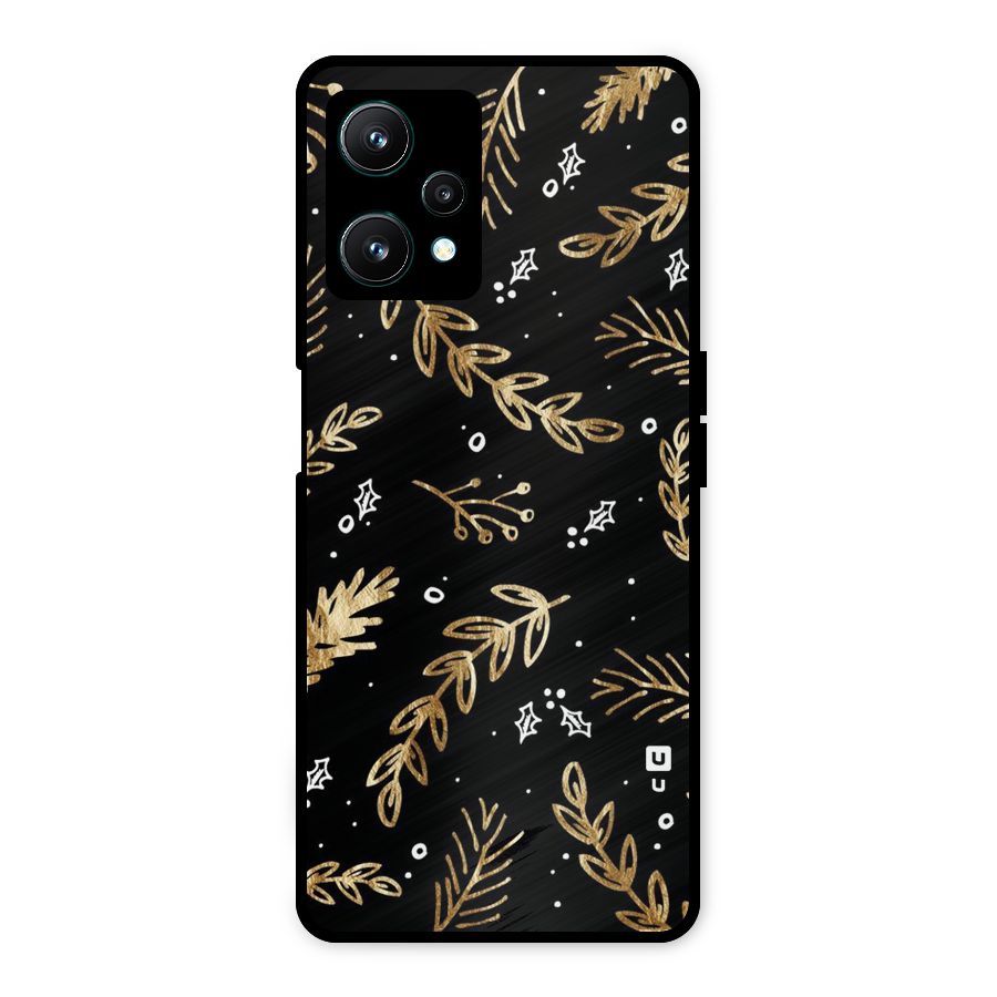 Gold Palm Leaves Metal Back Case for Realme 9 Pro 5G