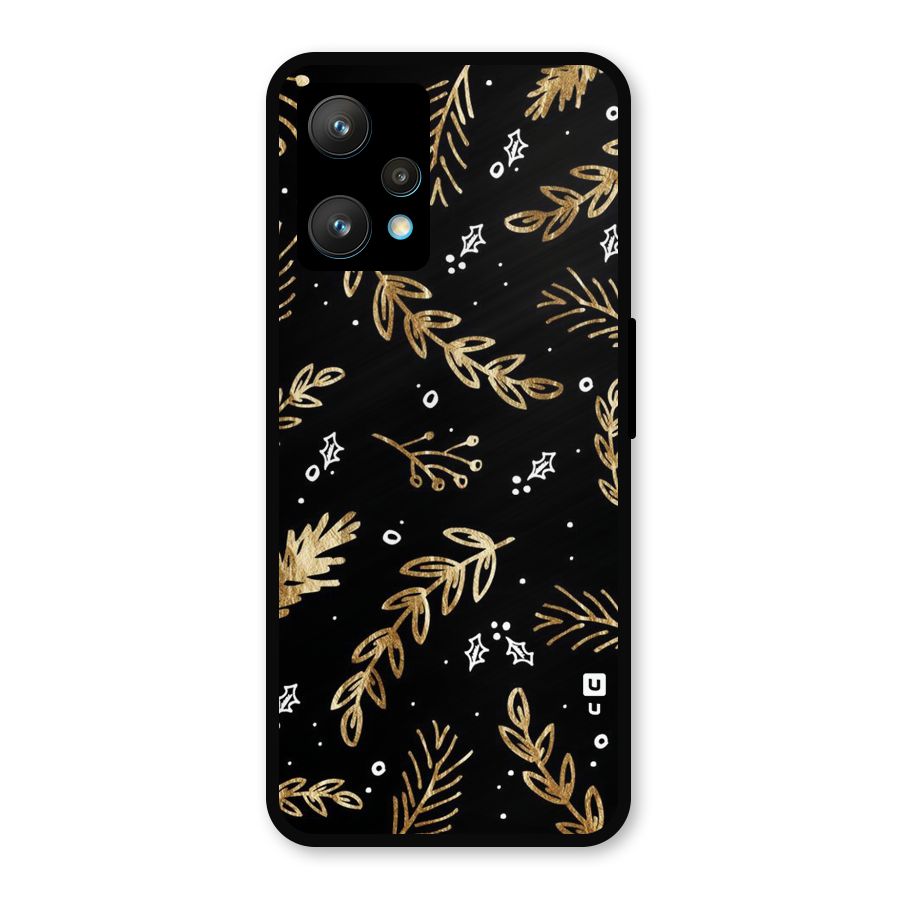 Gold Palm Leaves Metal Back Case for Realme 9 Pro Plus 5G
