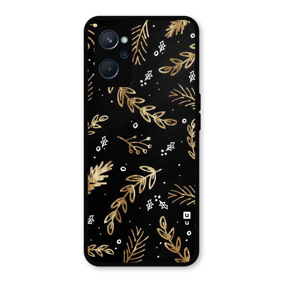 Gold Palm Leaves Metal Back Case for Realme 9i
