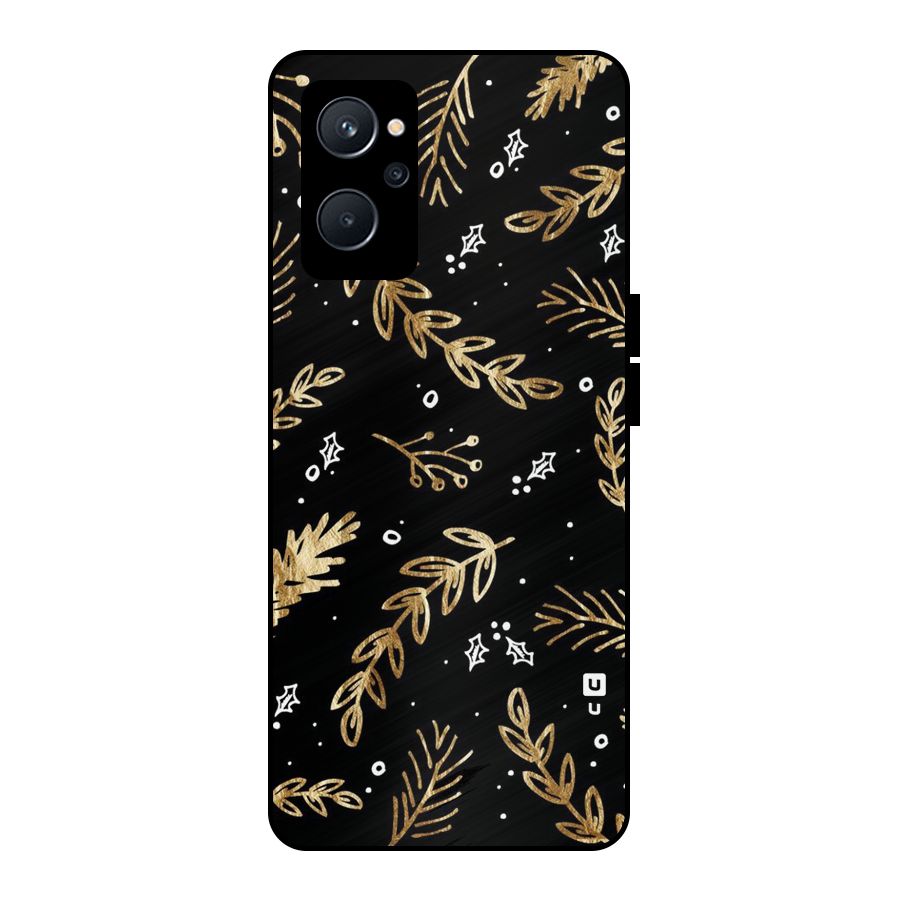 Gold Palm Leaves Metal Back Case for Realme 9i 5G