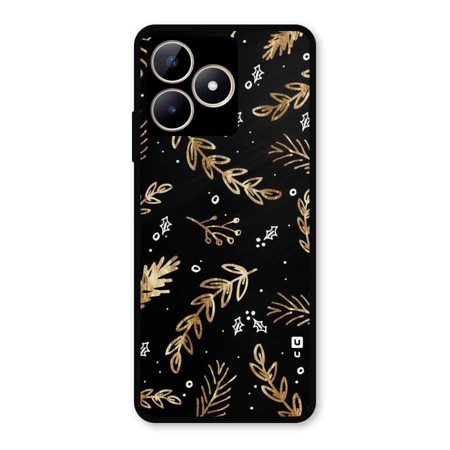 Gold Palm Leaves Metal Back Case for Realme C53