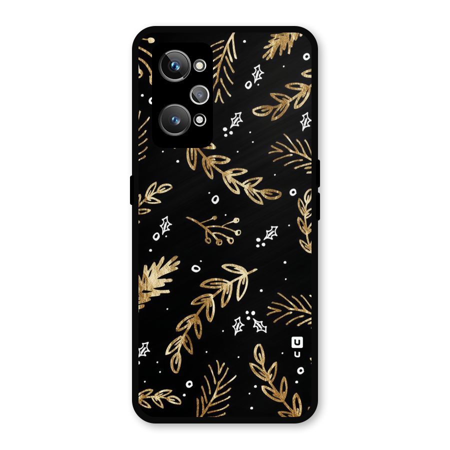 Gold Palm Leaves Metal Back Case for Realme GT Neo2