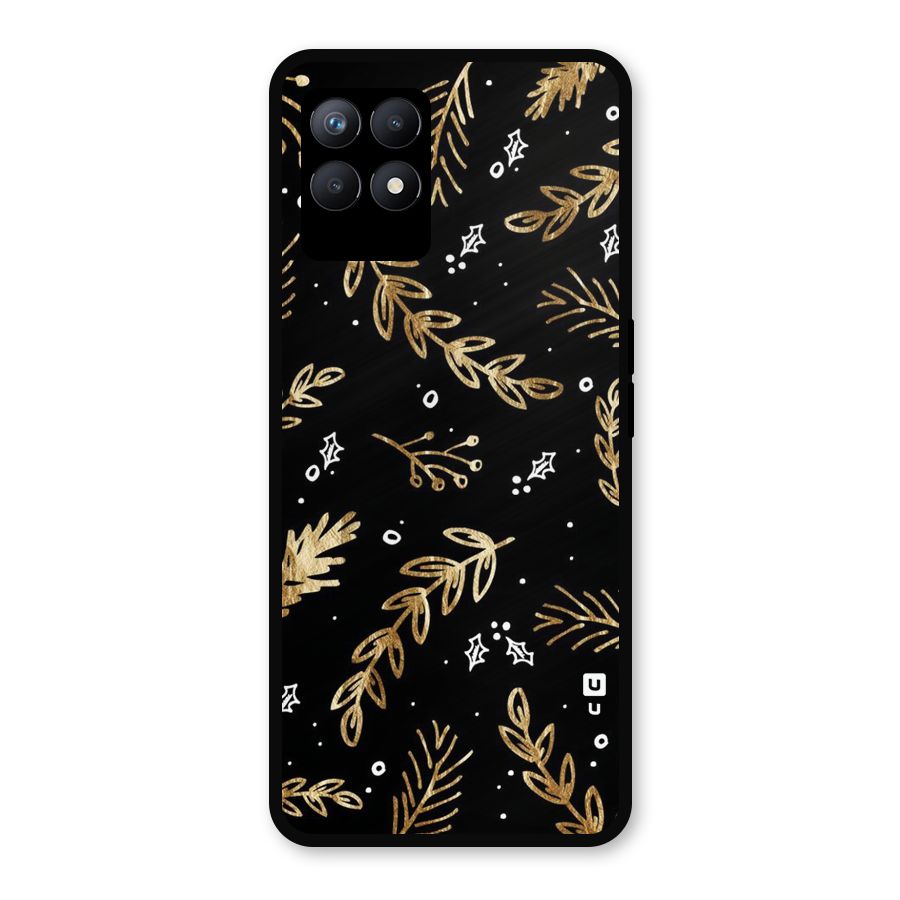Gold Palm Leaves Metal Back Case for Realme Narzo 50