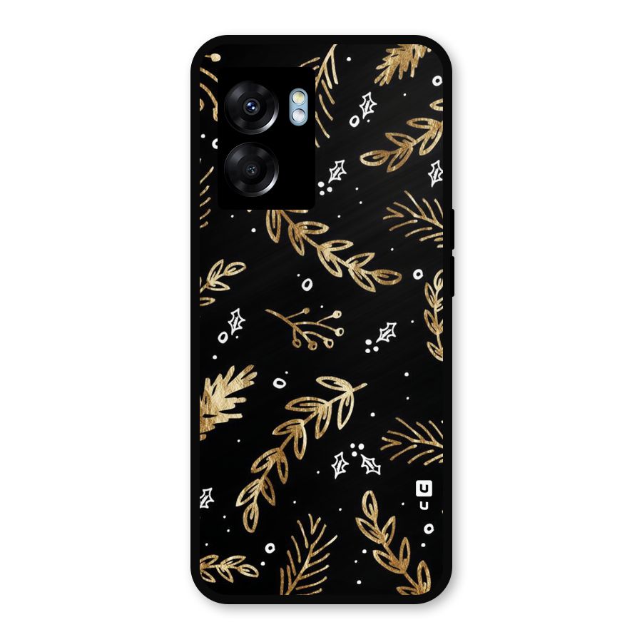 Gold Palm Leaves Metal Back Case for Realme Narzo 50 5G