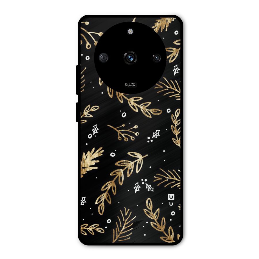 Gold Palm Leaves Metal Back Case for Realme Narzo 60 5G