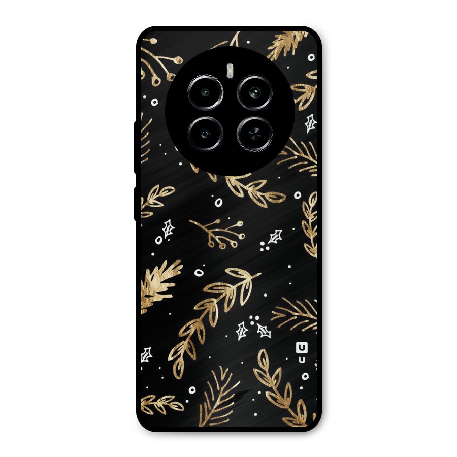 Gold Palm Leaves Metal Back Case for Realme P1