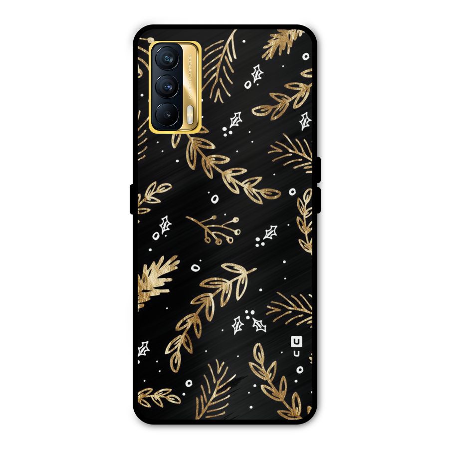Gold Palm Leaves Metal Back Case for Realme X7