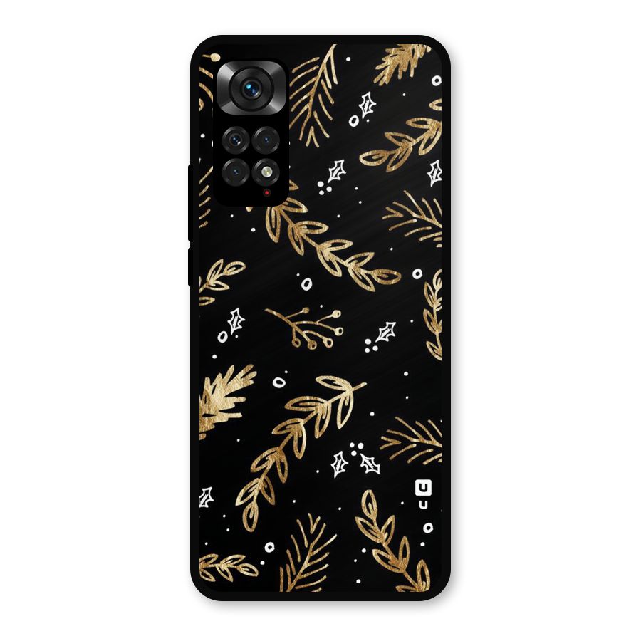 Gold Palm Leaves Metal Back Case for Redmi Note 11