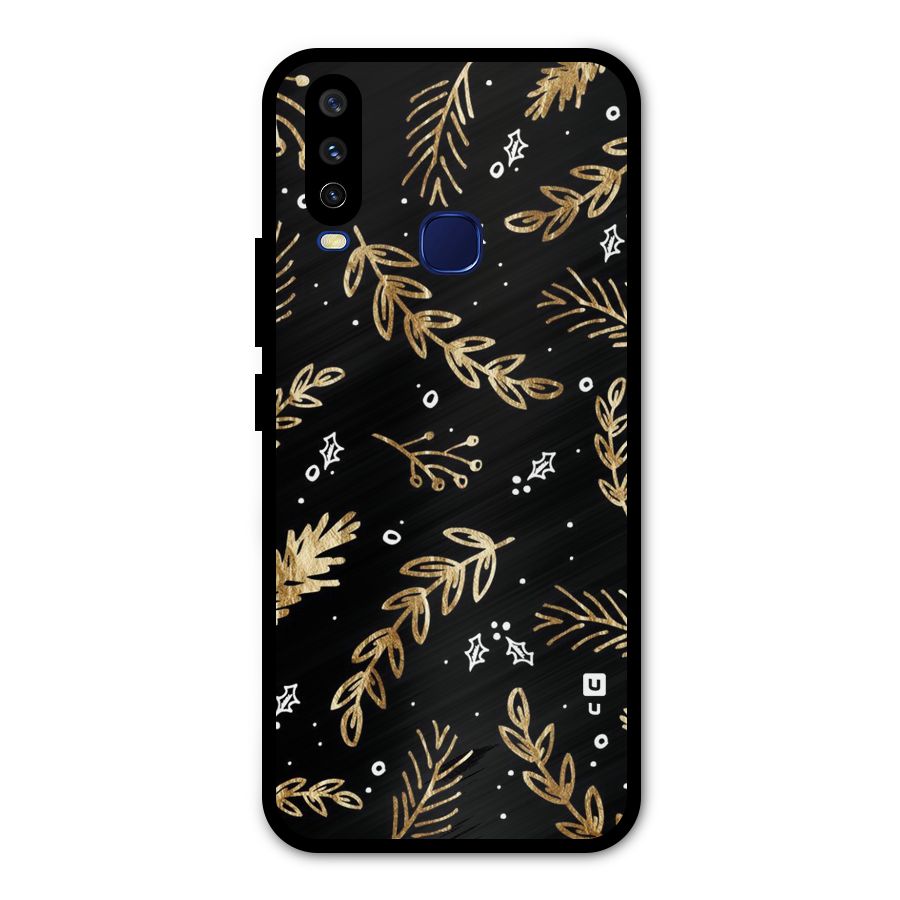 Gold Palm Leaves Metal Back Case for Vivo V17