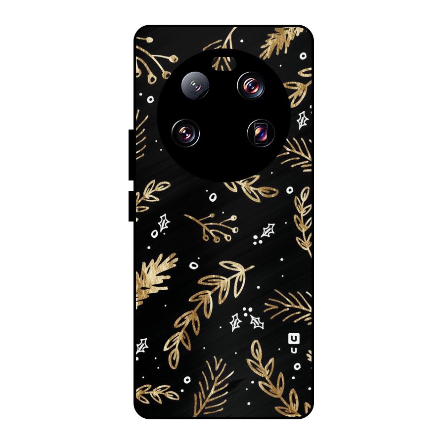 Gold Palm Leaves Metal Back Case for Xiaomi 13 Ultra