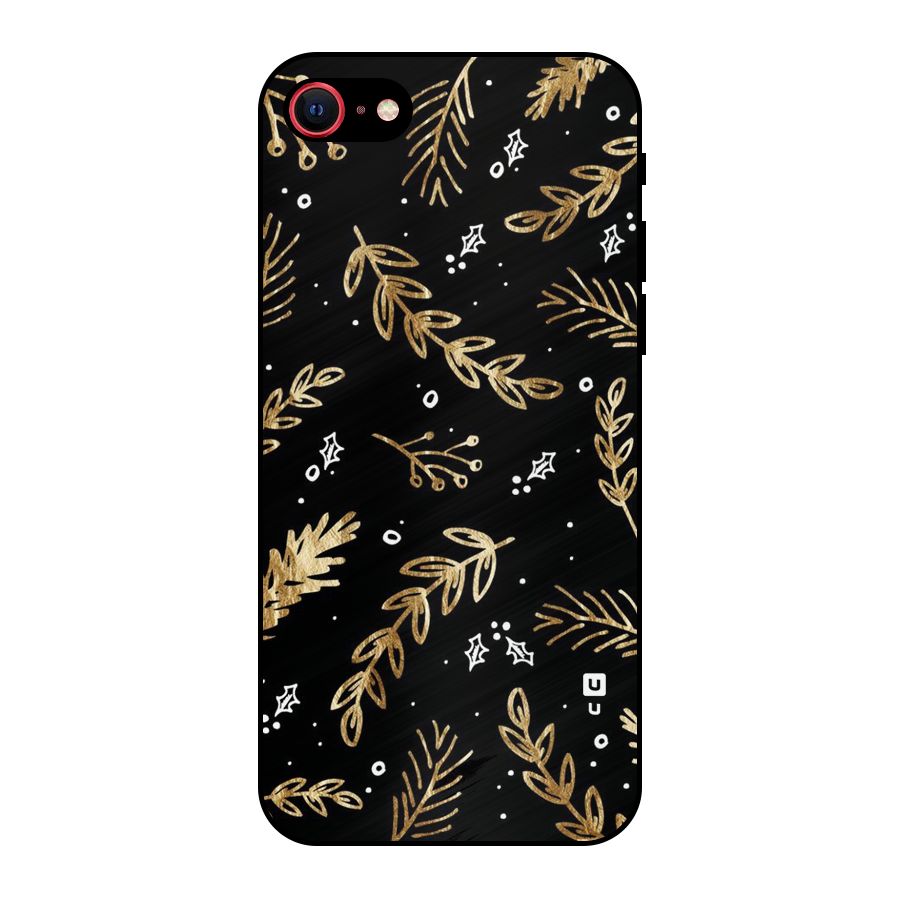 Gold Palm Leaves Metal Back Case for iPhone 7