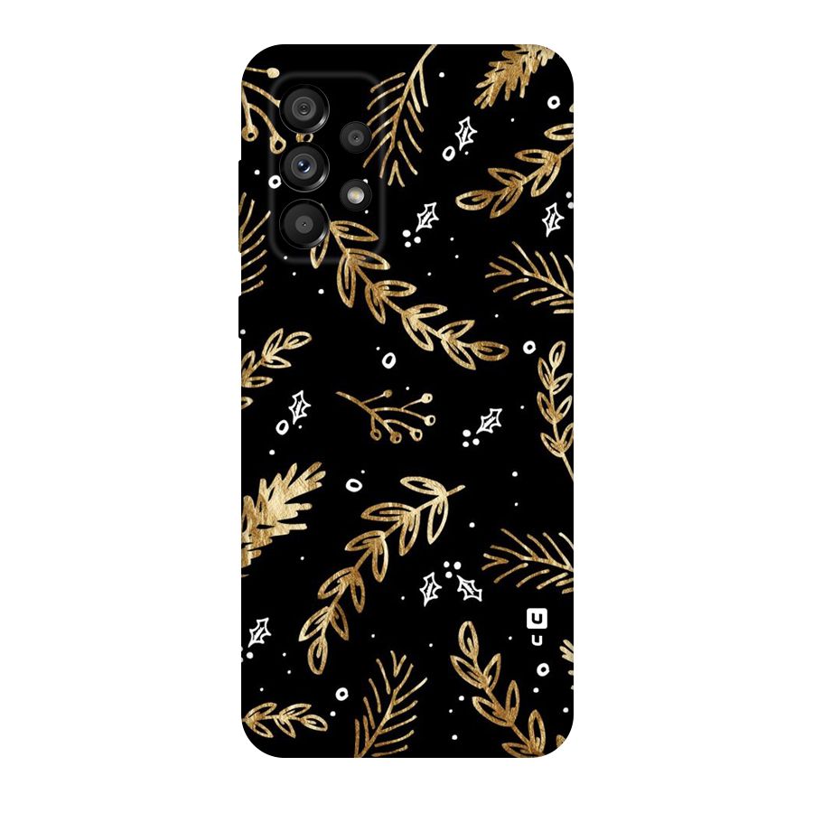 Gold Palm Leaves Original Polycarbonate Back Case for Galaxy A73 5G