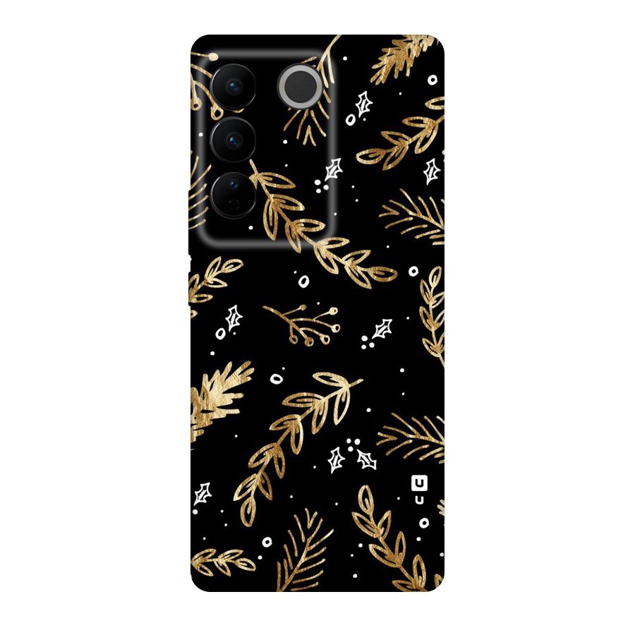 Gold Palm Leaves Original Polycarbonate Back Case for Vivo V27