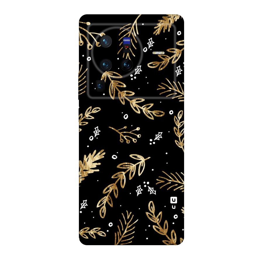 Gold Palm Leaves Original Polycarbonate Back Case for Vivo X80