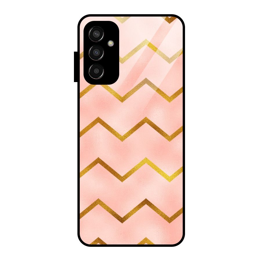 Gold Pink Pattern Glass Back Case for Galaxy F13