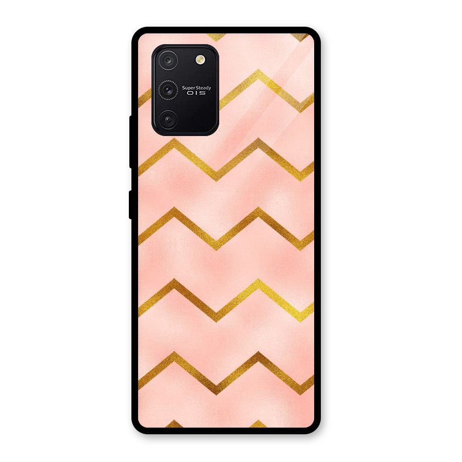 Gold Pink Pattern Glass Back Case for Galaxy S10 Lite
