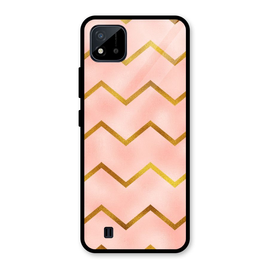 Gold Pink Pattern Glass Back Case for Realme C11 2021