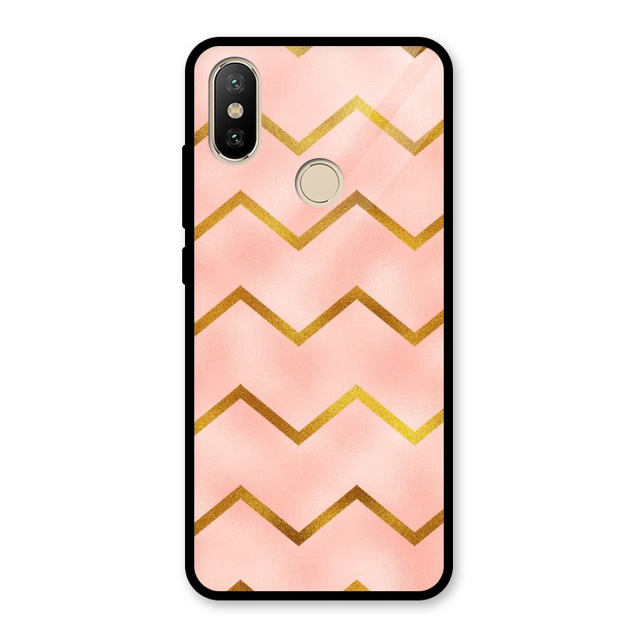 Gold Pink Pattern Glass Back Case for Redmi A2