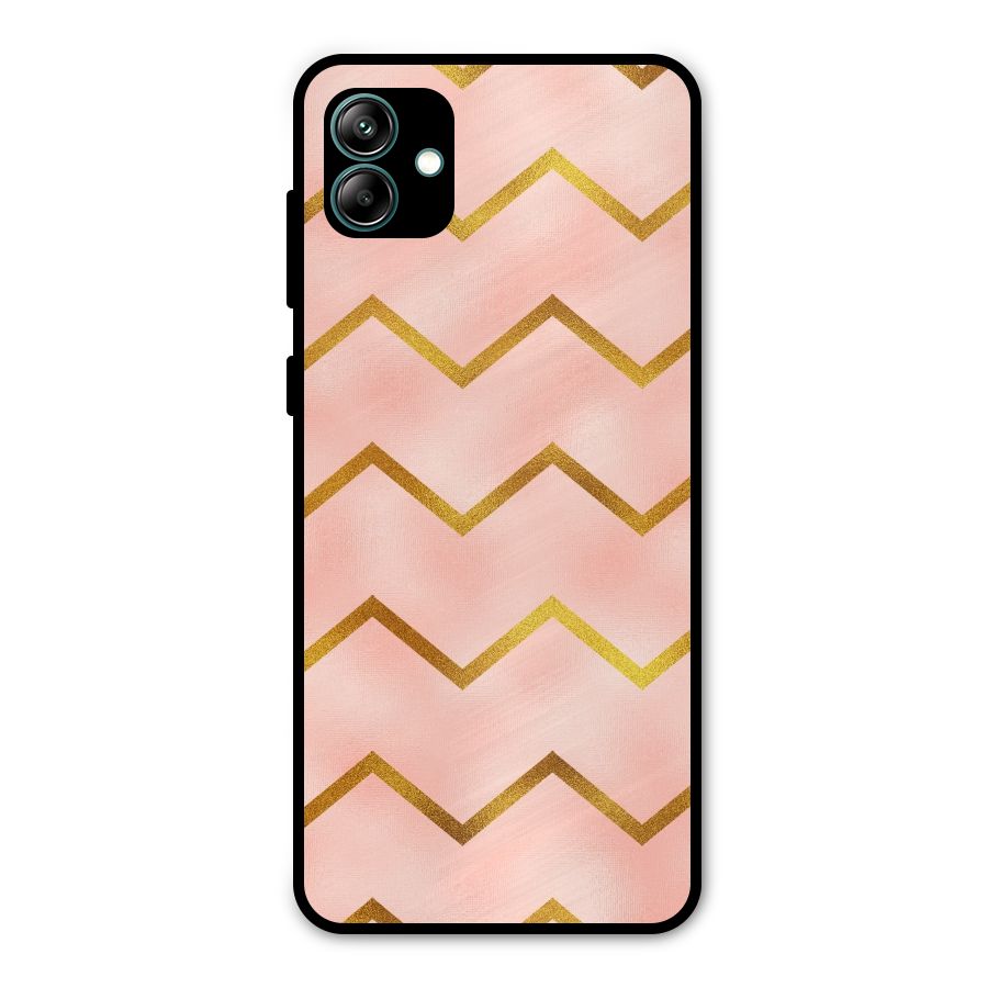 Gold Pink Pattern Metal Back Case for Galaxy A04