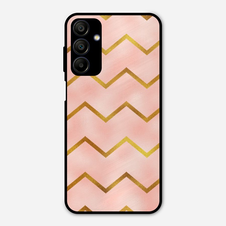 Gold Pink Pattern Metal Back Case for Galaxy A15 5G