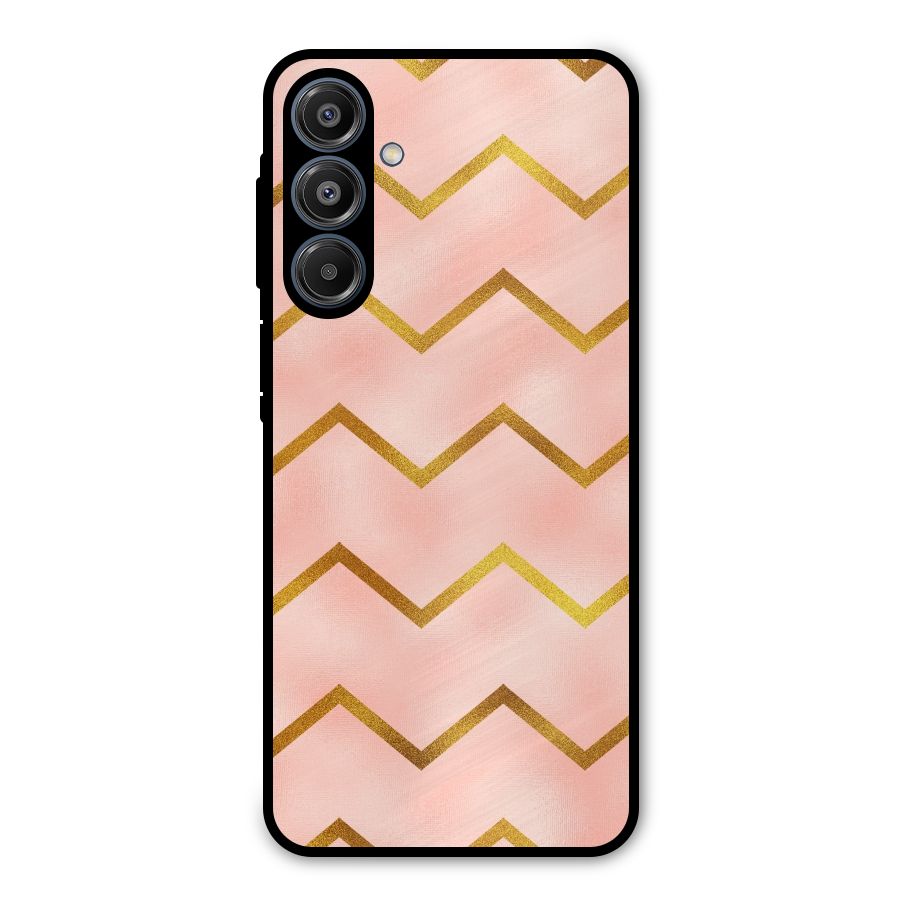 Gold Pink Pattern Metal Back Case for Galaxy A16 5G