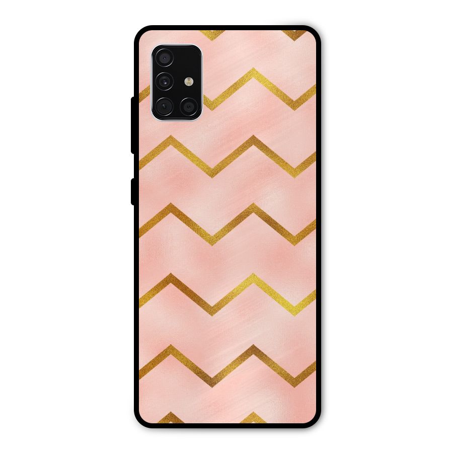 Gold Pink Pattern Metal Back Case for Galaxy A51