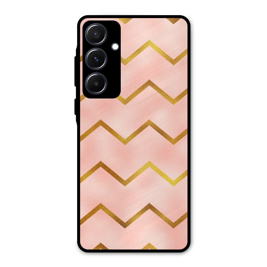 Gold Pink Pattern Metal Back Case for Galaxy A55