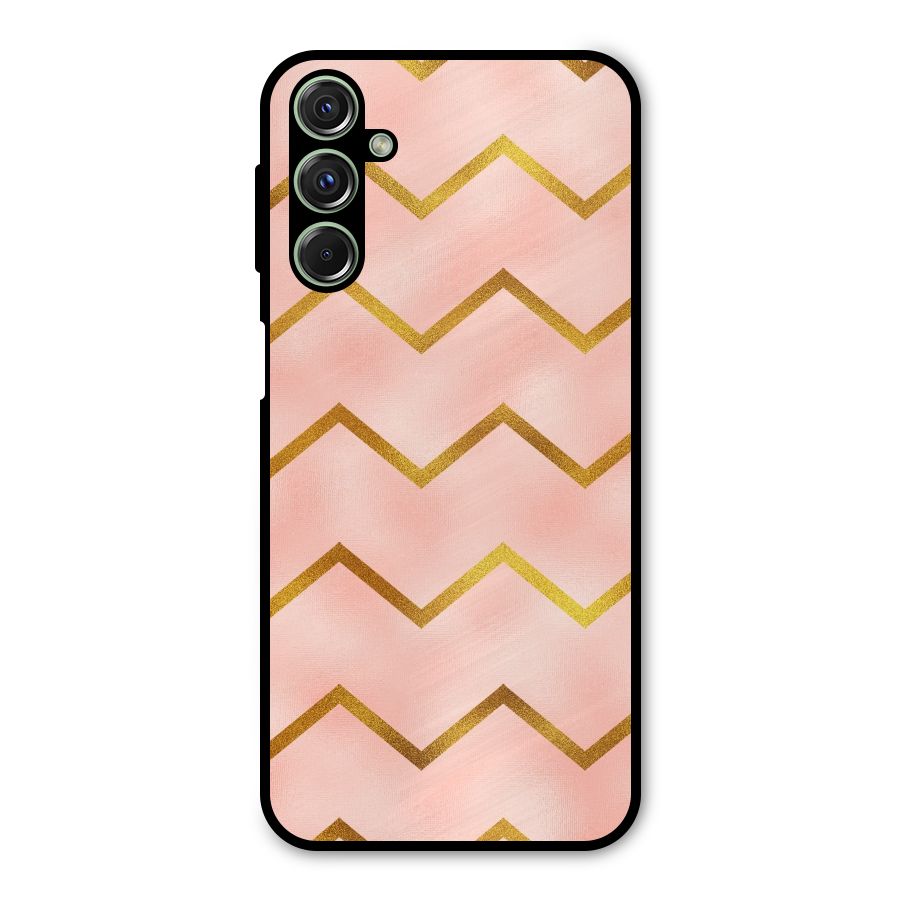 Gold Pink Pattern Metal Back Case for Galaxy F34