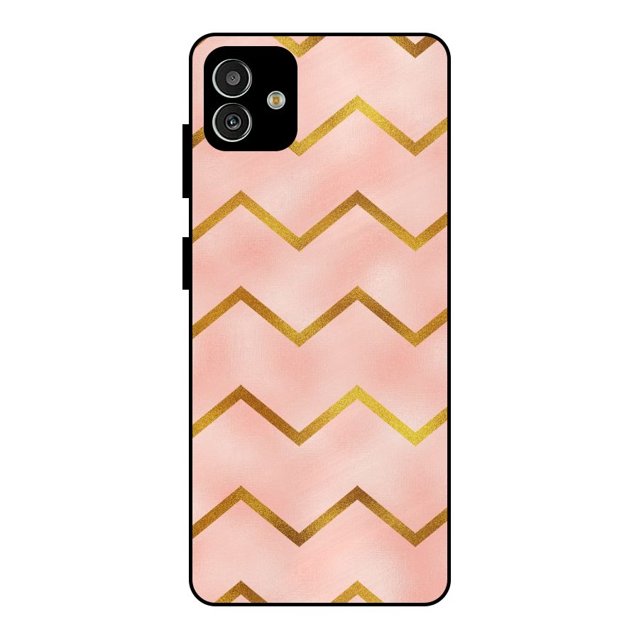 Gold Pink Pattern Metal Back Case for Galaxy M13 5G