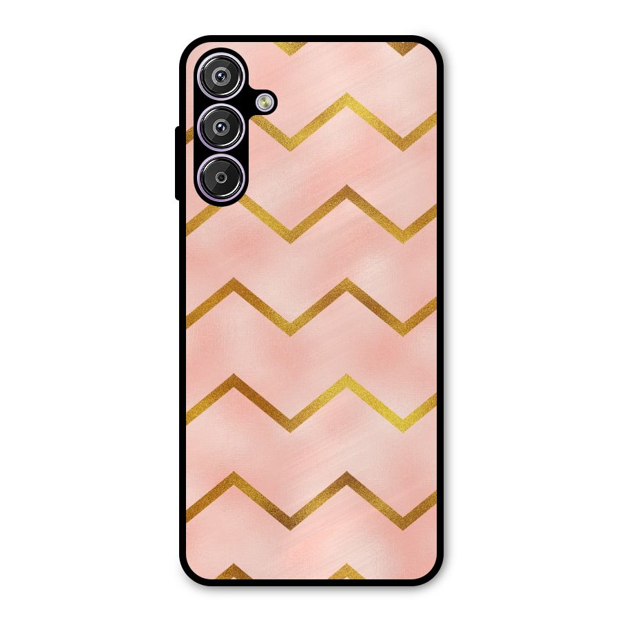 Gold Pink Pattern Metal Back Case for Galaxy M15