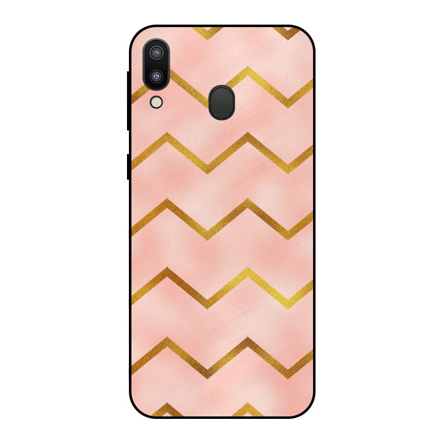 Gold Pink Pattern Metal Back Case for Galaxy M20