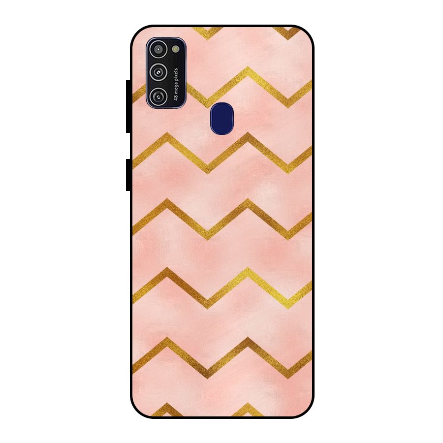 Gold Pink Pattern Metal Back Case for Galaxy M21