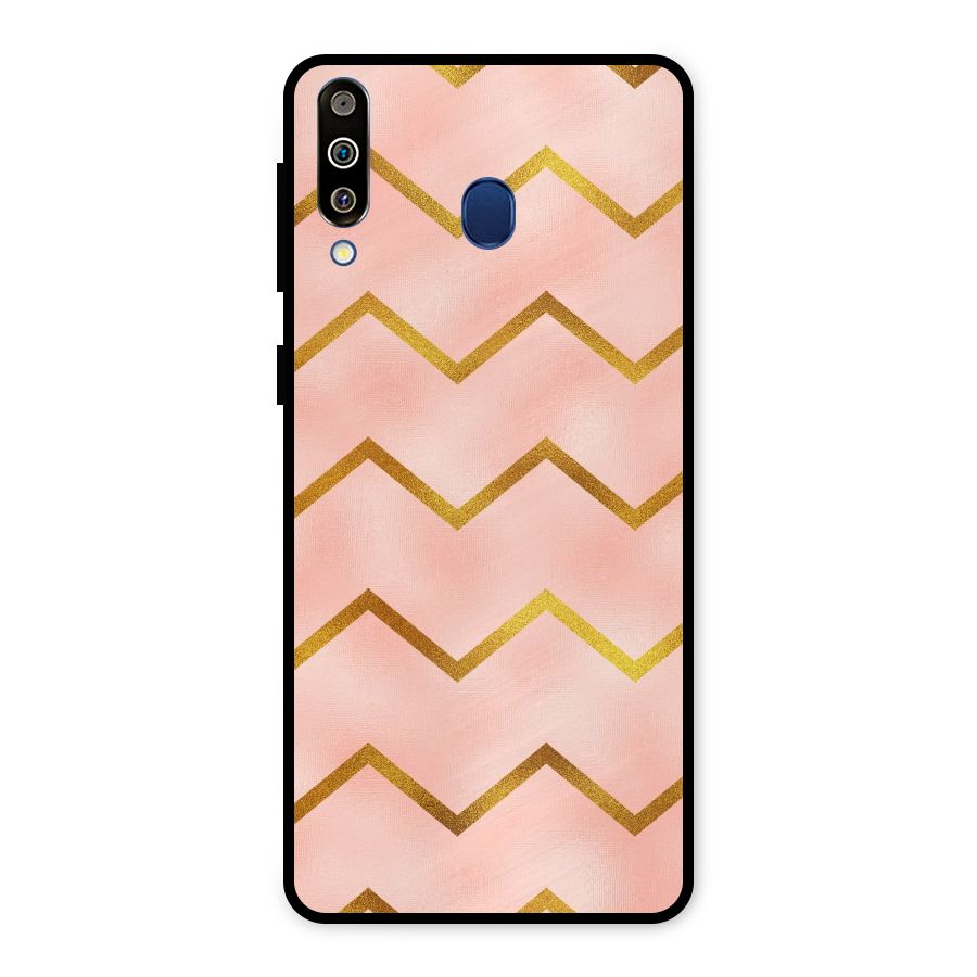Gold Pink Pattern Metal Back Case for Galaxy M30