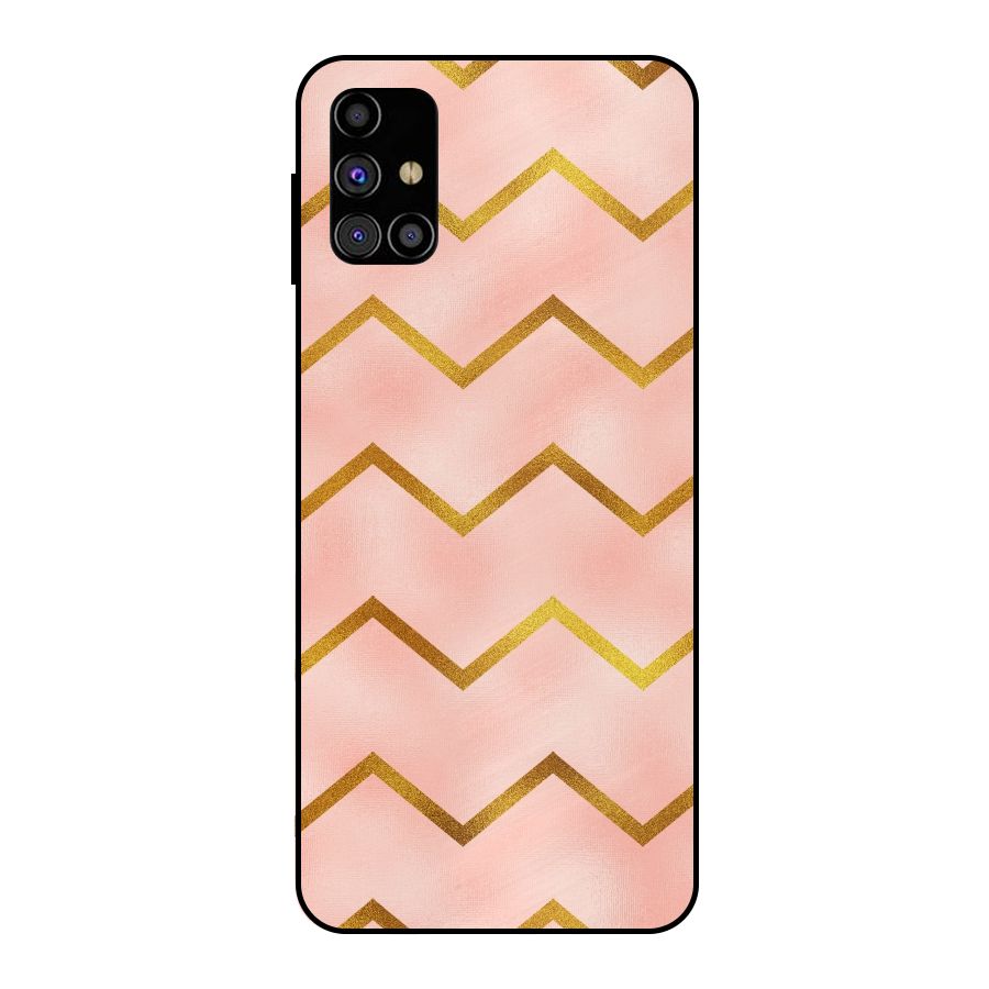 Gold Pink Pattern Metal Back Case for Galaxy M31s