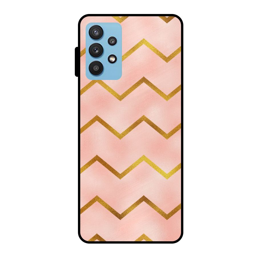 Gold Pink Pattern Metal Back Case for Galaxy M32 5G