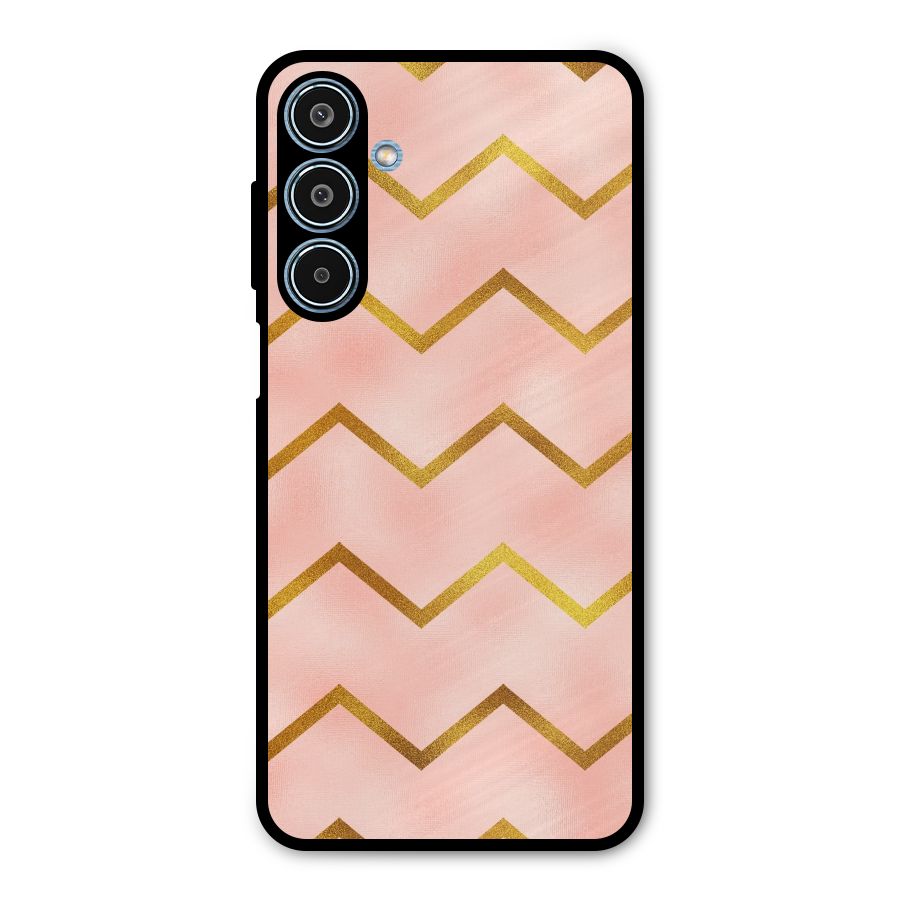 Gold Pink Pattern Metal Back Case for Galaxy M35